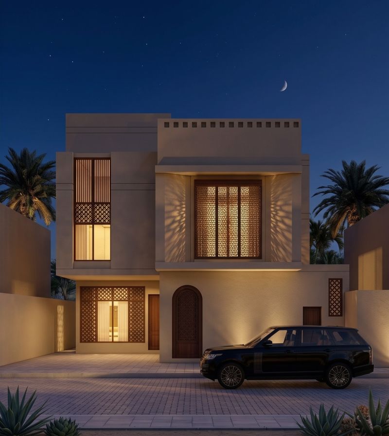 مثال بصري لواجهة سكنية في جدة